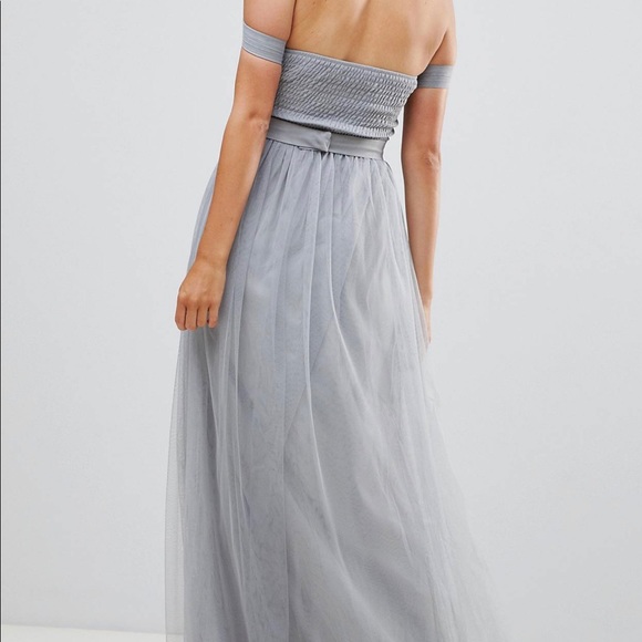 ASOS grey off shoulder maxi dress - Picture 2 of 3